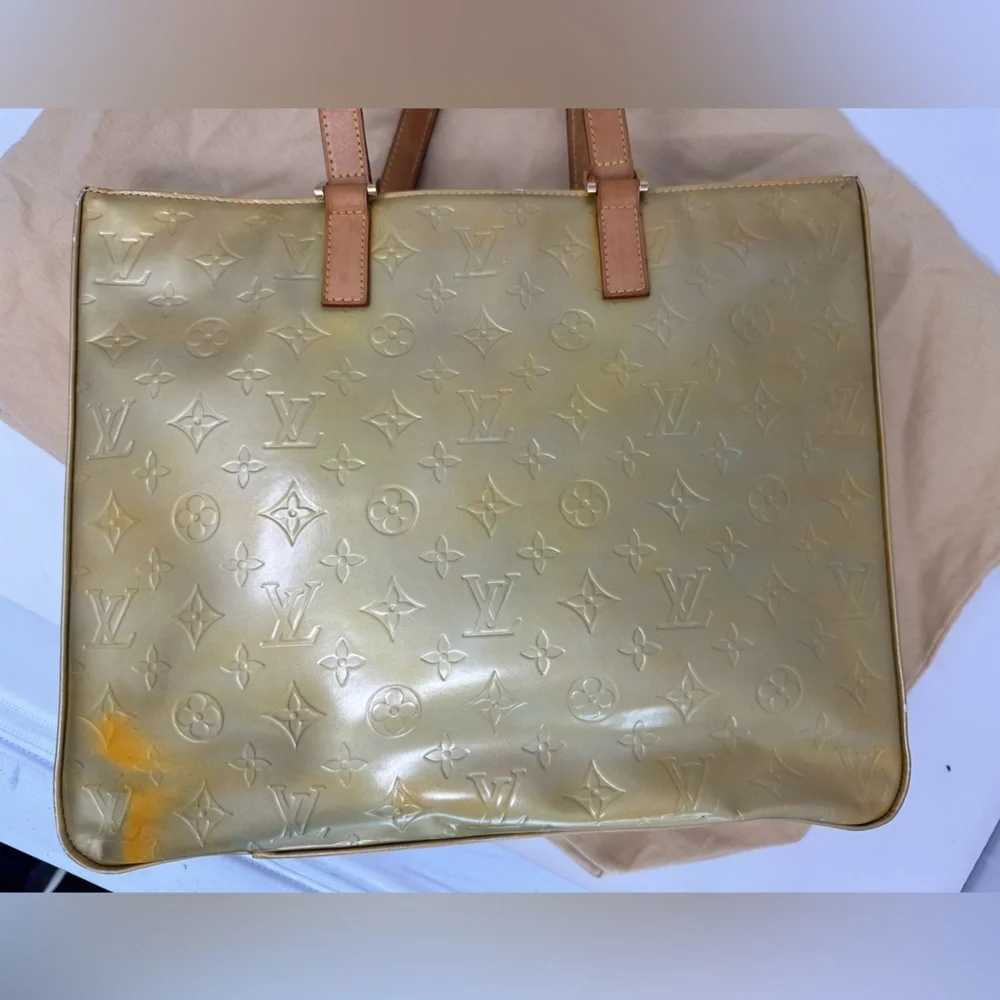 LOUIS VUITTON VINTAGE VERNIS NOISETTE TOTE GUC​ - Picture 5 of 15